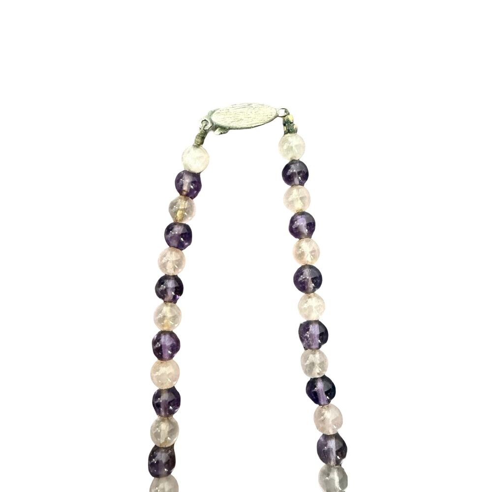 Vintage Beaded Necklaces White Blue Purple Green Blue Bangle Bracelet 4 Pieces - Picture 12 of 16